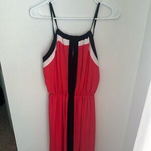 long dress - salmon/red/pink